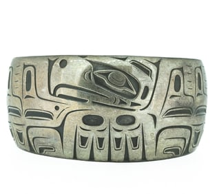 Barry Herem Native American Northwest Sterling Silver Cuff Bracelet