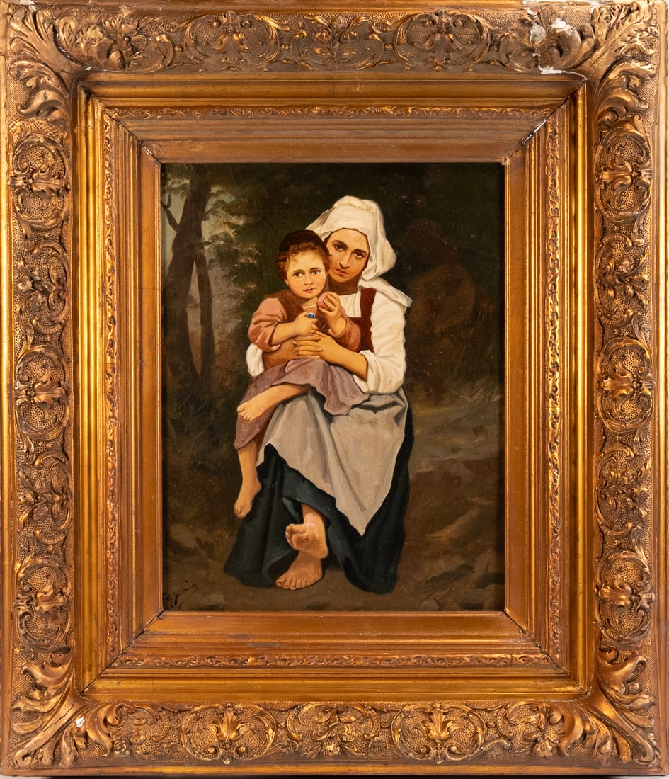 William Adolphe Bouguereau (1825-1905) Follower "Mother & Child" Signed (1 of 5)