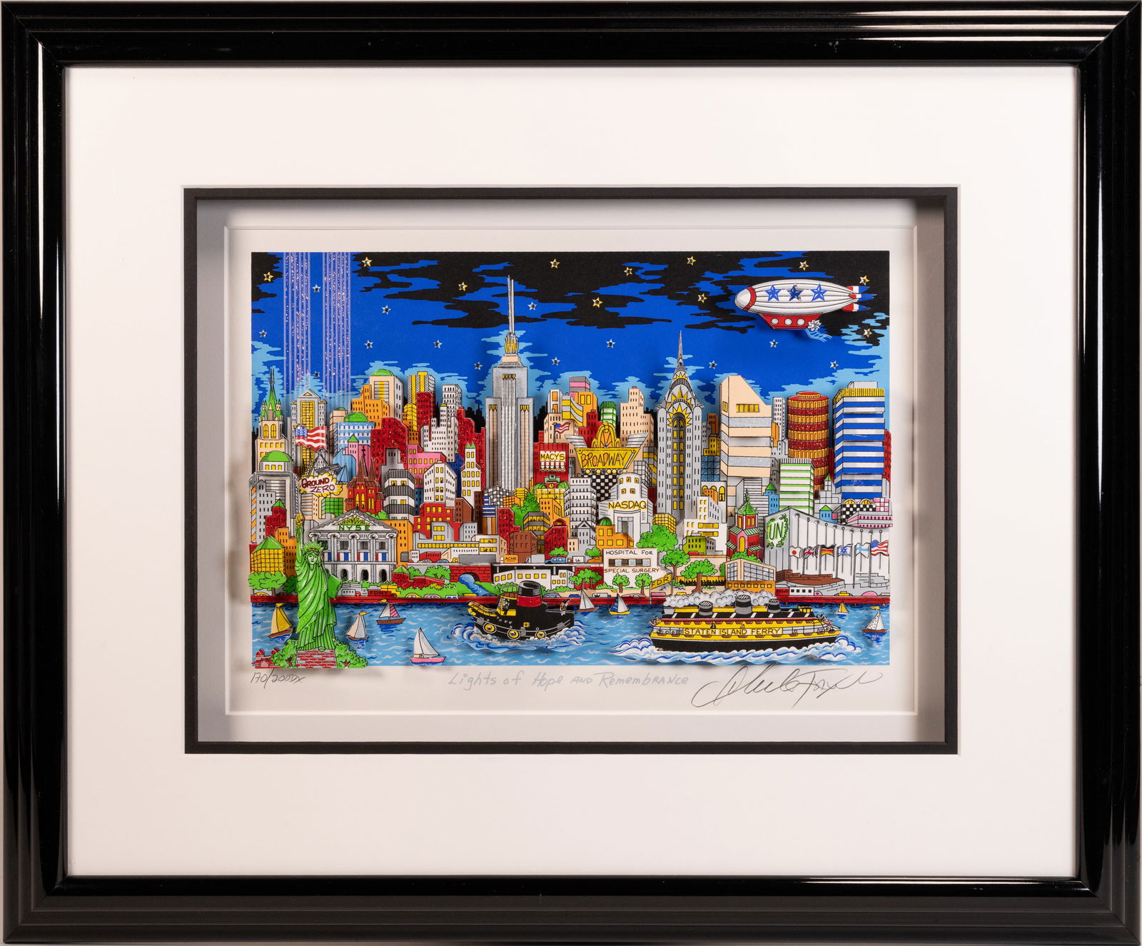 Charles Fazzino (American 1955-) "Lights Of Hope And Remembrance" 3-D Pop Art Seigraph (1 of 10)