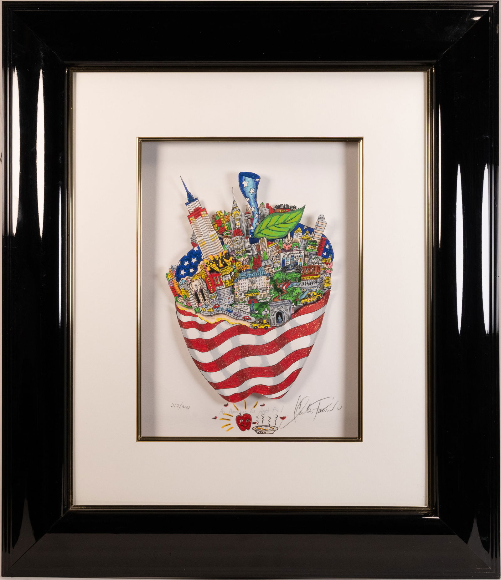 Charles Fazzino (American 1955-) "As American as Apple Pie!" 3-D Pop Art Seigraph (1 of 6)