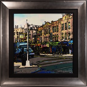 Ric Ocasek ( American 1944-2019) Frontman of Band "The Cars" Abstract Mix Media on Canvas