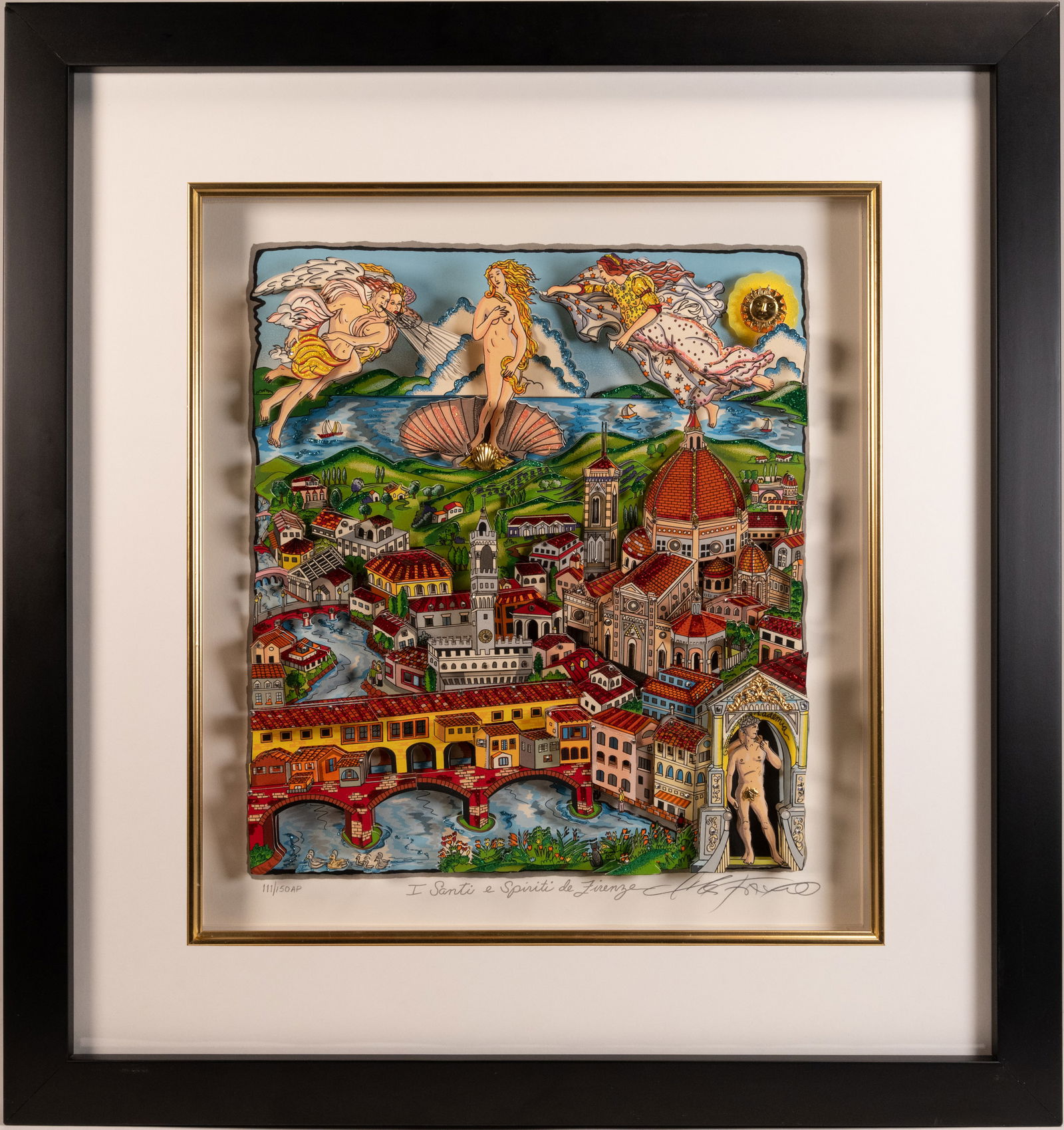 Charles Fazzino (American 1955-) "I Santi E Spiriti De Firenze" 3D Silkscreen AP Seigraph & 2nd Hand (1 of 7)