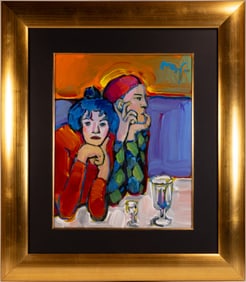 Peter Max ( German American 1937-) "Homage To Picasso: The Saltimb" Original Mixed Media Signed &