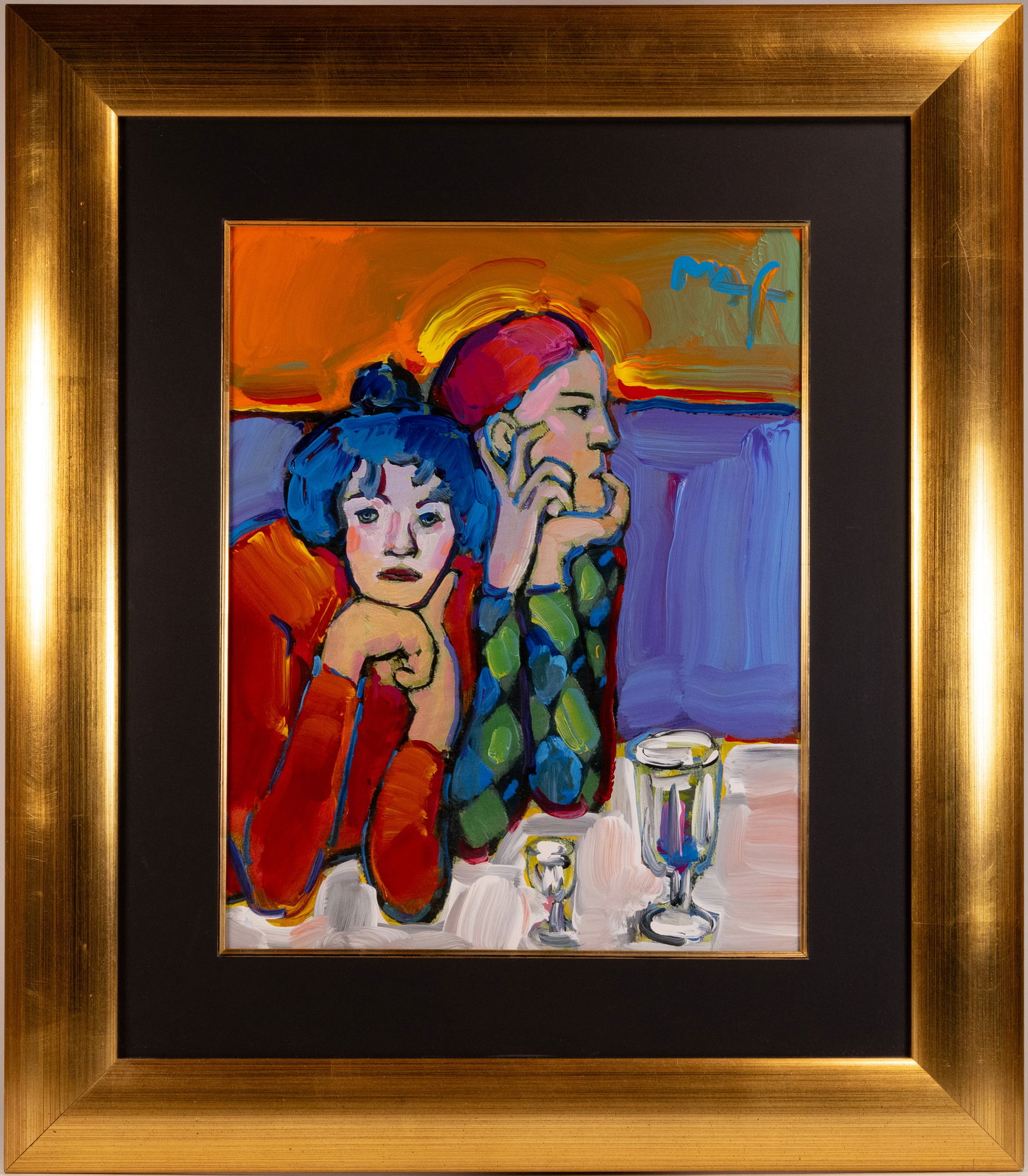 Peter Max ( German American 1937-) "Homage To Picasso: The Saltimb" Original Mixed Media Signed & (1 of 6)