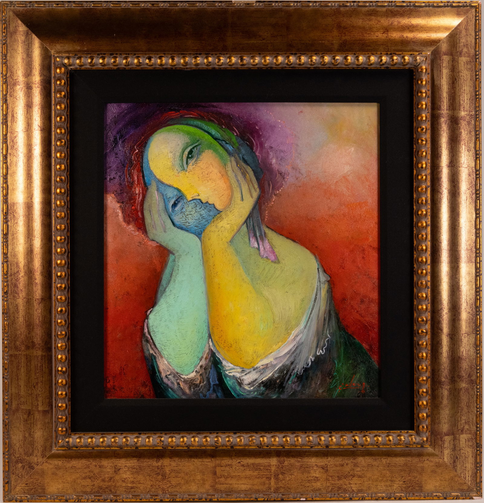 Gevorg Yeghiazarian ( Armenian 1963-) "The Listener" Oil on Canvas (1 of 7)