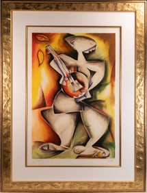 Alexandra Nechita ( Romanian American 1985-) "Don't Expect Things To Fall On Your Lap" AP Lithograph