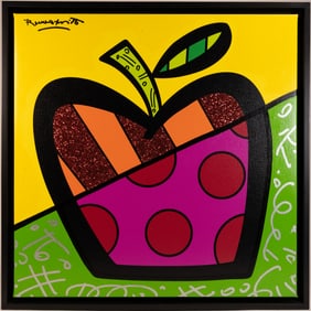 Romero Britto ( America Brazil1963-) Mixed Media On Canvas Signed