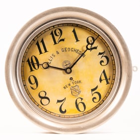 Large Gilis & Geoghegan Wall Porthole Brass Wall Clock Excellent Working Condition