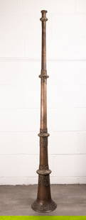 Rag Dung Expandable Ceremonial Tibetan Horn: Rag Dung Ceremonial Tibetan Horn Brass Telescoping Trumpet Brass Musical Instrument Called Rag-Dung Zangs Dung or Dung-Chen are Decorated with Repousse Brass Cuffs there are also Repousse Brass Garlan