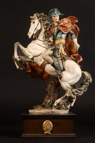Napoleon on Horseback Ceramic Sculpture Guissepe Armani Capodimonte