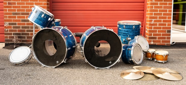 Vintage 1960s Rogers Drum Set w/ Cymbal & Chrome Ludwig Hardware Accessories etc