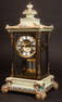 Ansonia Porcelain Regulator Bronze Clock w/ Mercury Pemdelum