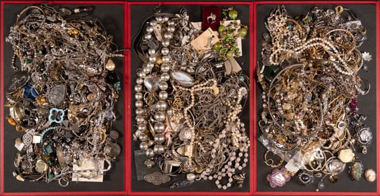 Vintage Unsearched Sterling Silver Jewelry Collection Over 6148 Grams