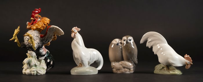 Ceramic Sculpture Collection Royal Copenhagen Algora Bird Rooster Owl etc