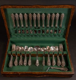 Wallace 'Grand Baroque' Sterling Silver Flatware Set For Over 2786 Grams