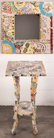 Mosaic Tile Side Table & Mirror