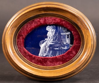 19th C Minton Pate-Sur-Pate Porcelain Plaque "Courting Scene"