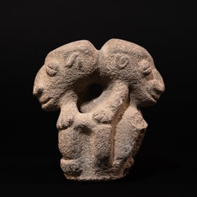 African Yoruba Ibeji Twin Fertility Idol Stone Sculpture