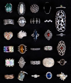 Large Sterling Silver Ring Collection