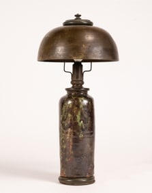 Tiffany Studio Bronze Sumac Earthenware Lamp