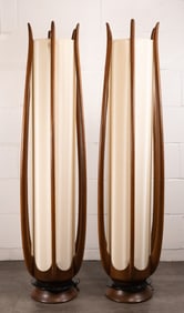 MCM Modeline Lamp Co Adrian Pearsall Sculptural Walnut Floor Lamp Pair