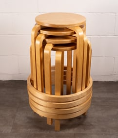 Bentwood Stackable Counter Stools Set of 4 MCM