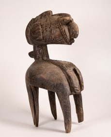 African Carved Wood Shoulder Mask Baga Nimba People