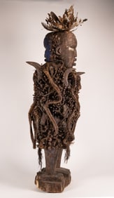 Large African Nail Fetish Figure Bakongo Nkondi Nkisi