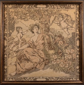 19th Century Needlework Tapestry King David
