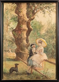 Arturo Buzzi ( Italy 19th Century) Watercolor