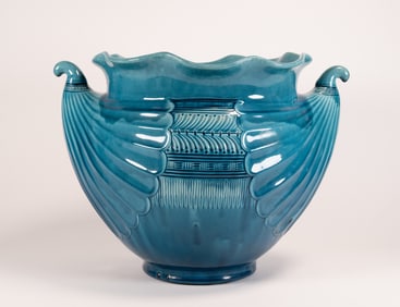 19th C Christopher Dresser ( British 1834-1904 )For Ault Pottery Earthenware Jardiniere