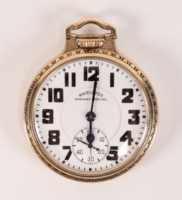 1940 Hamilton Railway Special 992B Pocket Watch In Running Condition Ref No C4232