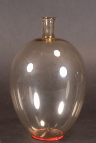 Murano Artistiche Cirillo Maschio Globular Transparenti Art Glass Vase Signed