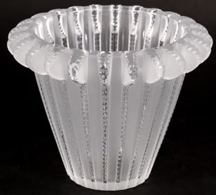 Rene Lalique (France 1860-1945) "Royat" Crystal Vase