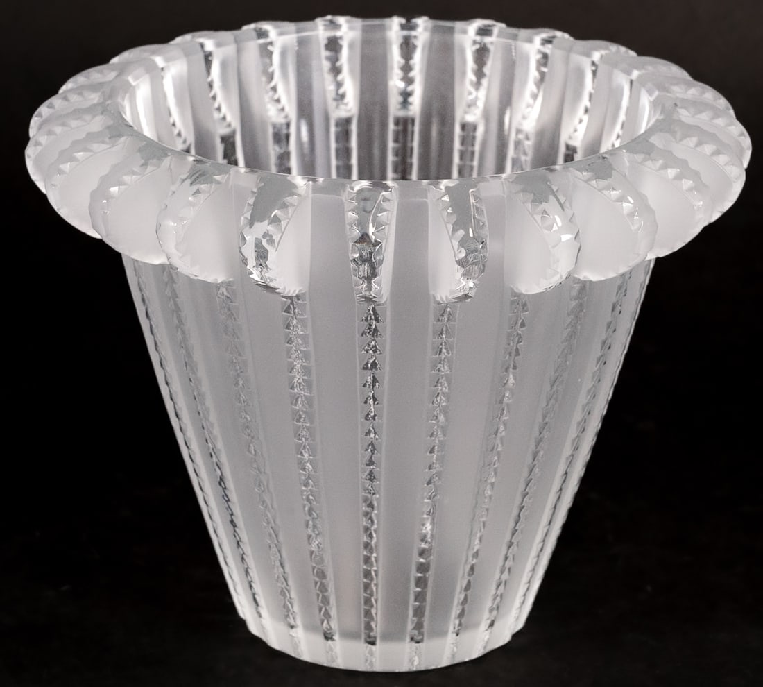 Rene Lalique (France 1860-1945) "Royat" Crystal Vase (1 of 12)