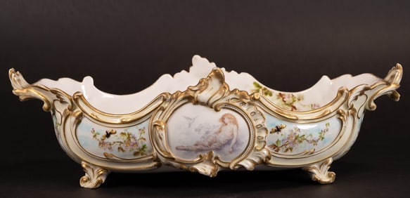 Paris 19th C Porcelain Centerpiece Bowl Signed
