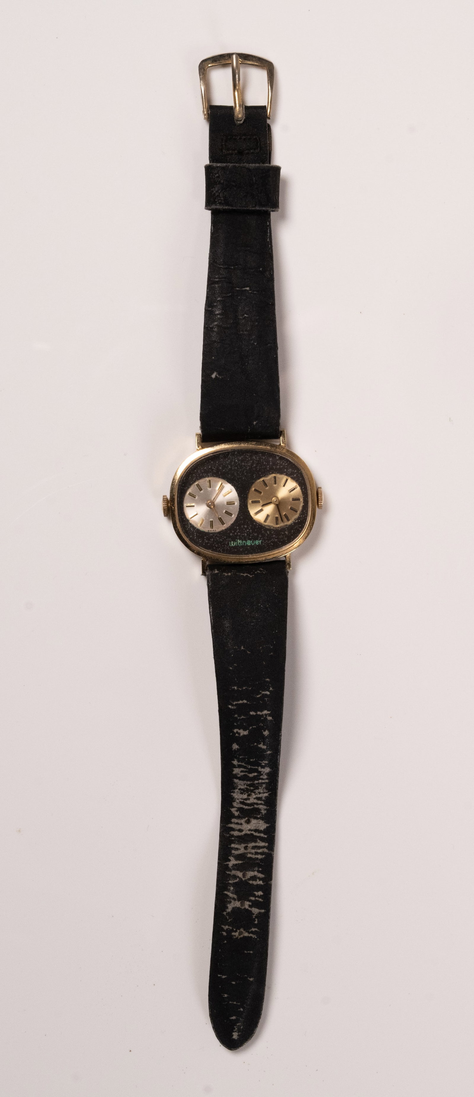 1970's Vintage Wittnauer Dual Time Manual Wind Up Travelers Wrist Watch Running Order (1 of 6)