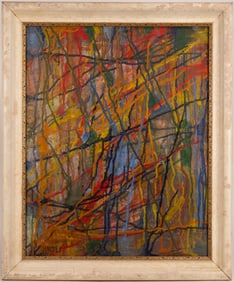 William Melton Halsey (American 1915-1999) Abstract Oil On Canvas Signed