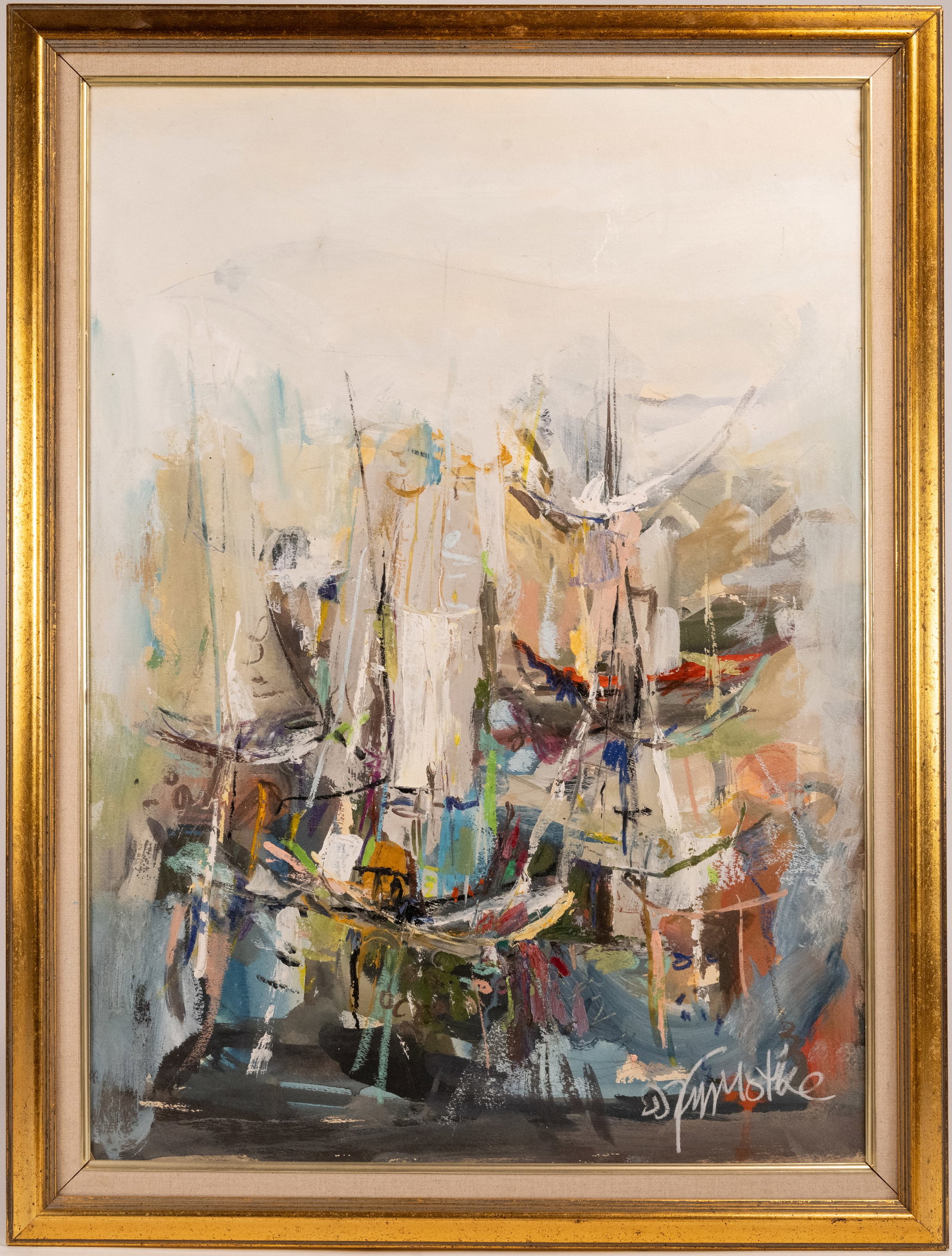Harbor Boat Abstract Oil On Canvas Composition (1 of 7)