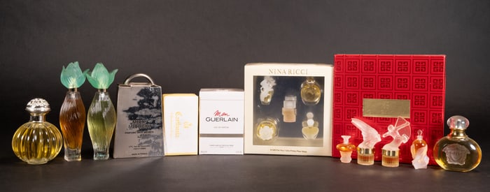 Perfume Bottle Collection Lalique Versace Guerlain Lot