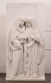 Large 19th c. Marble Relief Plaque Panel