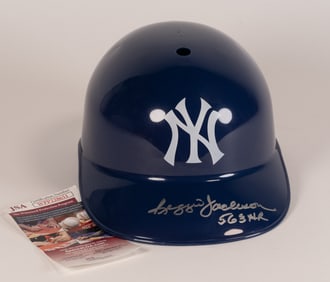 Reggie Jackson New York Yankees Autographed Batting Helmet w/Inscription JSA cert