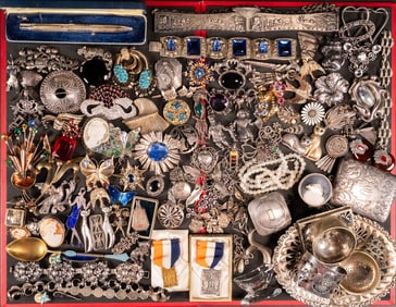 Sterling Silver Jewelry & Tableware Collection More than 1.5 Kilo
