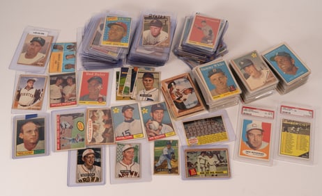 Large Lot of 1950-1960's Baseball Cards Topps Bowman