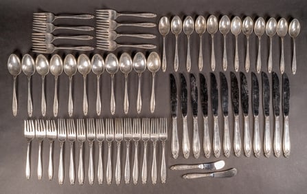 International Sterling Prelude Pattern Sterling Silver Flatware Set For 12 aprox 1800 Grams