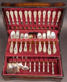 Towle King Richard Pattern Sterling Silver Flatware Set For 12 aprox 3400 Grams