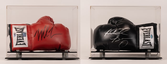 Mike Tyson Riddick Bowe Signed Boxing Gloves Certified