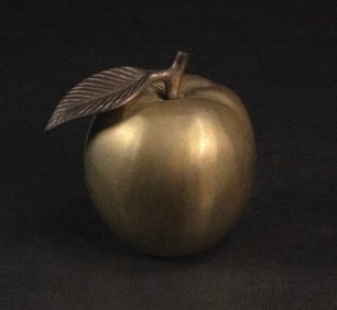 Claude Lalanne (French, 1924-2019) Mid 20th C. Bronze Surrealist Apple Sculpture