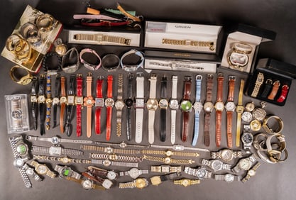 Large Vintage Wristwatch Lot 80 watches