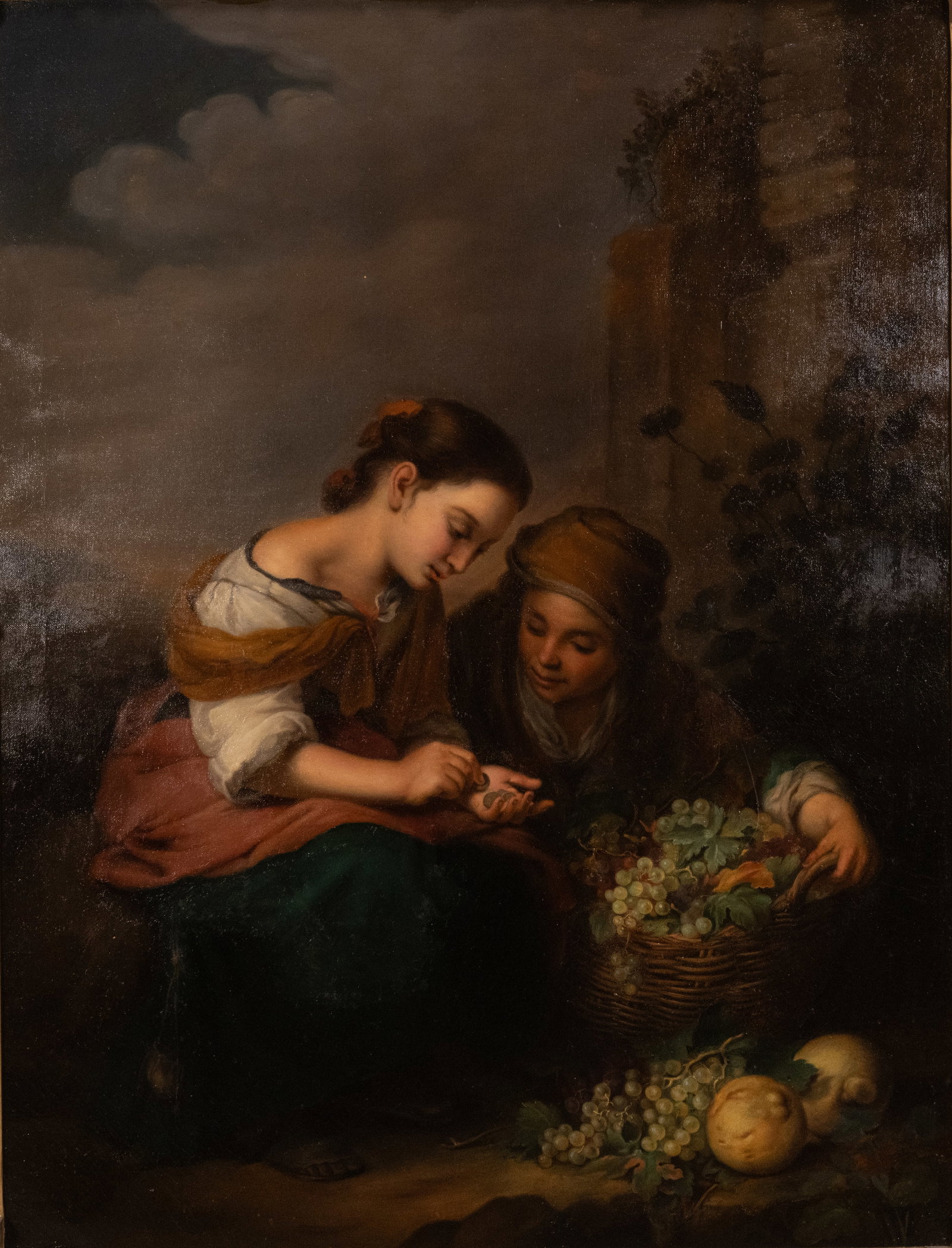 18th C "The Little Fruit Seller" Oil On Canvas After Bartolome Esteban Murillo (Spanish 1617-1682) (1 of 10)